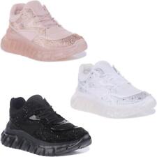 Guess Rhinestone Clarisse Running Shoes Cream Womens Trainer Size UK 3 - 8