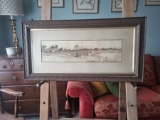 Antique framed pencil drawing - framed,