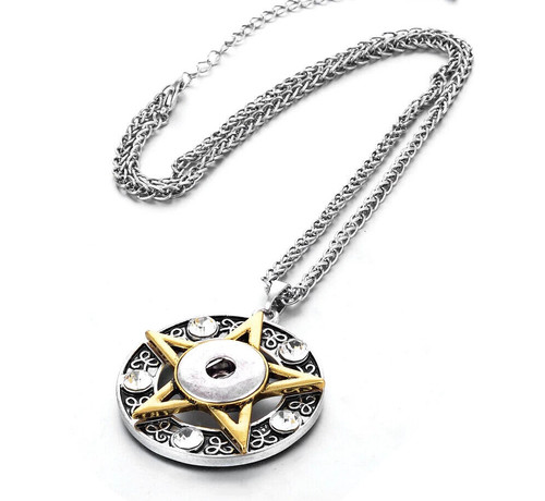 Pentagram necklace silver - pentagram,