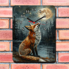 Fox Design Wall Clock New boxed Gift Animals Wildlife wall hanging