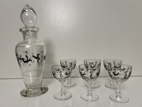Art deco enamelled - enamelled, glass
