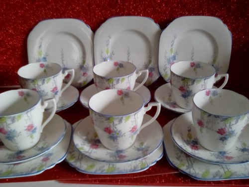 Six antique wellington china - six,