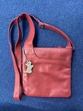 Radley Red Leather Crossbody Bag with Zip Closure (W)