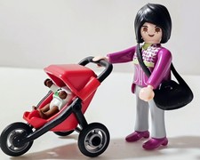 Playmobil Mother and her baby in   a  Baby Stroller