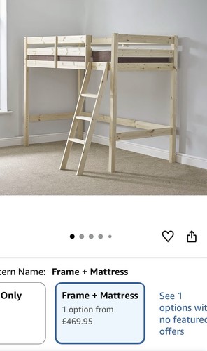 Wooden double loft bed - loft, and