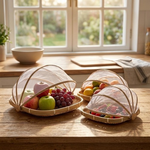 Woven wooden basket set l - wooden, m