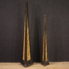 Lacquered wood obelisks