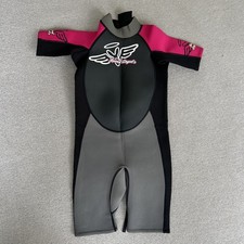 Board Angels Pink & Black Girls Summer Shortie Wet Suit
