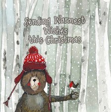 Alex Clark ~ Christmas Bear ~ Quality Christmas Card ~ Single Card ~app 14cm