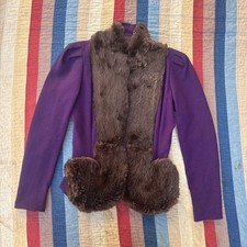 Vintage 1940s Purple Wool &