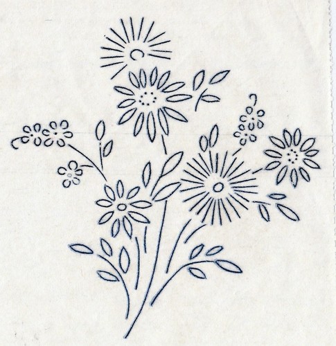 Vintage embroidery transfer - vintage,