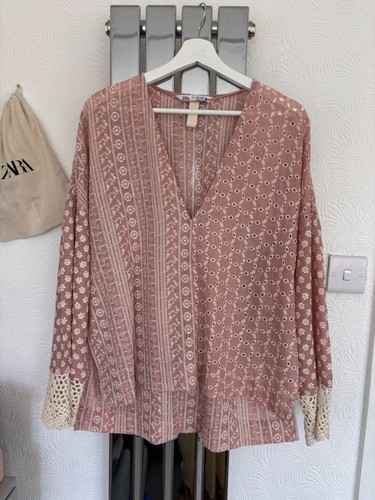 Zara boho style shirt pink - zara,,