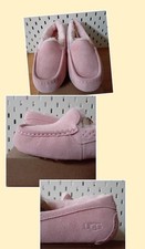 UGG Ansley Pink Suede Moccasin Slippers Uk 4 New In Original Packaging/Box