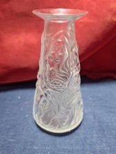 VINTAGE LALIQUE SOLIFLORE SIRENE MERMAID BUD VASE.SIGNED.NO DAMAGE. 4 INCH TALL.