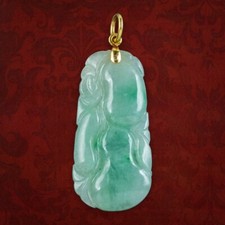 ANTIQUE VICTORIAN JADE TALISMAN PENDANT 18CT GOLD LOOP