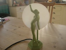 Art Deco Sarsaparilla ? Figural Moon Lamp after Frankart