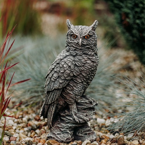 Owl stone figurine 41cm - owl, h.41cm
