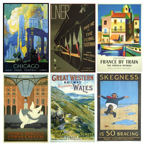 Vintage railway travel wall - railway,