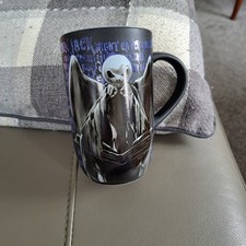 DISNEY Store The Nightmare Before Christmas Jack Skellington Tall Mug Black 5.5"