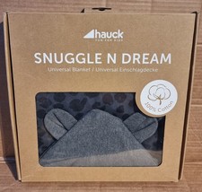 Hauck Snuggle & Dream 100% Cotton Hooded Baby Blanket Car Seats, Prams - Grey