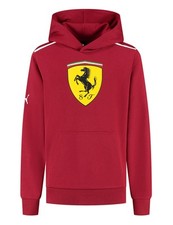 Scuderia Ferrari F1 Kid's Large Shield Hoodie - Dark Cherry