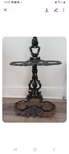 Vintage cast iron umbrella - cast,