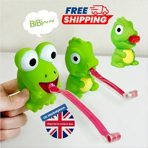 Pinch frog dinosaur tongue out - frog,