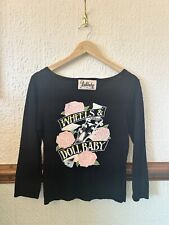 Y2K Wheels And Dollbaby Black Cardigan Graphic Back Size A