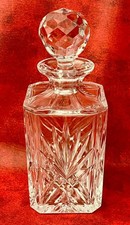 1950s: Leaded Cut-Glass Crystal Whisky Decanter With Prism Cut stopper