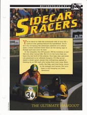 Sidecar Racers "The Ultimate Hangout" Motorcycle Racing Spec Sheet Fact Card