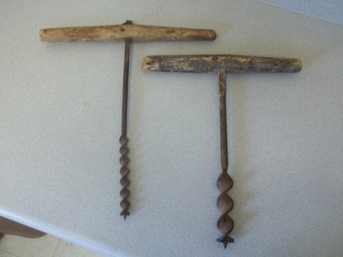 Wood handle hand drill - wood,