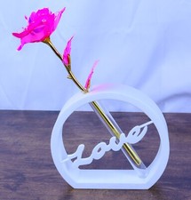 Love Single Rose Vase White