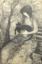 BARBARA WOOD SIGNED PRINT CAT