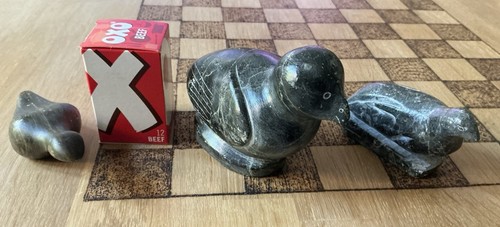 Inuit soapstone birds hand - inuit,
