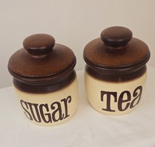 Vintage T.G Green Ltd Church Gresley England Sugar & Tea Ceramic Cannisters Jars