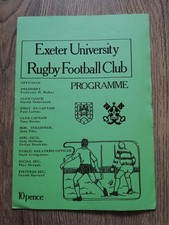 Exeter University v Birmingham University Dec 1979 Rugby Programme