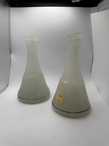 Pair antique milk glass - of,