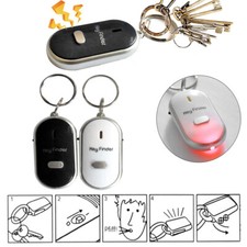 1-2x Lost Key Finder Whistle Beeping Flashing Locator Remote Keychain LED Sonic