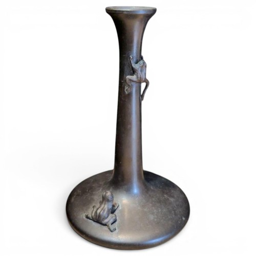Bronze metal frog - metal, vase