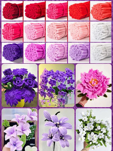 100pcs colourful chenille - colourful,