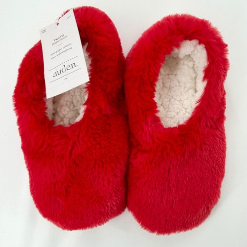 Auden red faux fur slipper - faux,