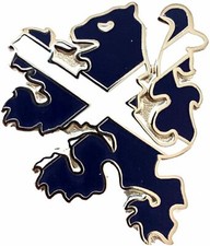Scottish Saltire on Lion Rampant Enamel Lapel Pin Badge