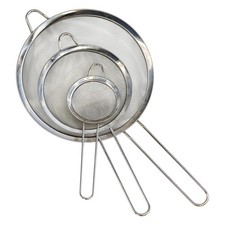 Metal Sieves & Strainers 3Pcs - Fine Mesh, Kitchen Sieve Set, Dishwasher Safe