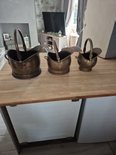 Brass coal scuttle bucket - brass,
