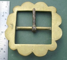 Old Brass Buckle, 2" 50mm, Free P&P, vintage antique equestrian horse belt