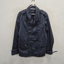 Ralph Lauren Polo Navy Utility Cargo Double Breasted Peacoat Coat Size Small