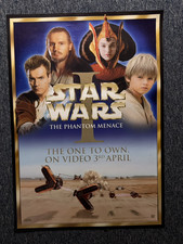 RARE UNUSED 72X51CM MOVIES PROMO POSTERS - STAR WARS - EPISODE ONE  (dvd, 1999)
