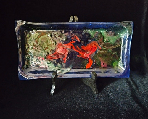 Fused art glass rectangular - glass,