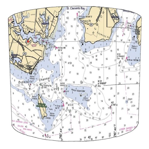 Old nautical maps lampshades - old,