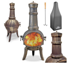 Cast iron chiminea with cover - iron,
